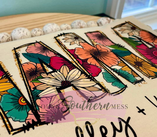 Floral Mama Shirt with Children's Names