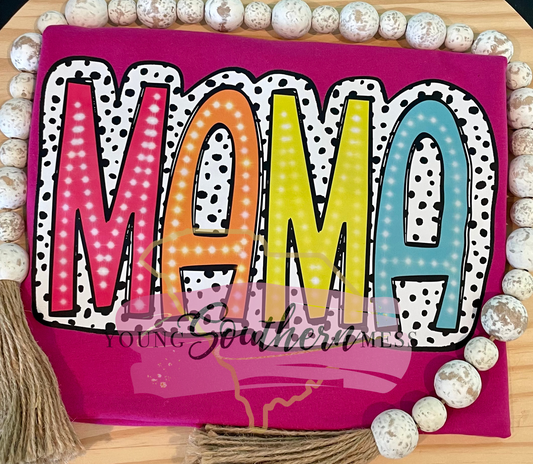 Bright Dalmatian Dots MAMA Shirt