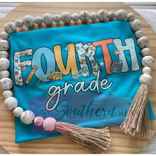 Back to School Letters Grade Level T-Shirt