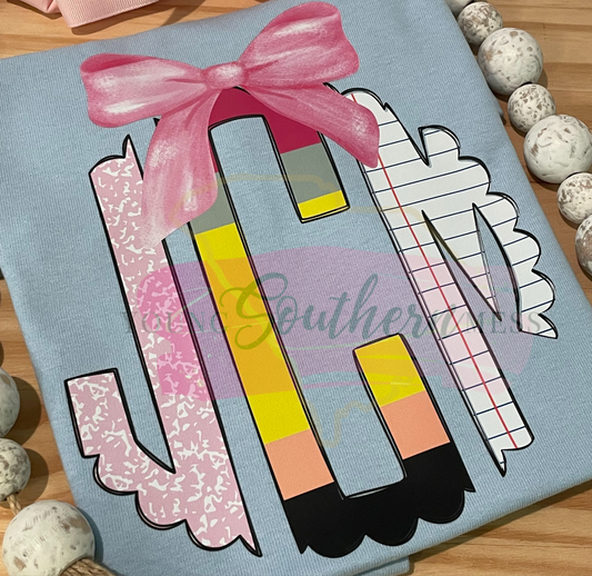 Composition Notebook Monogram Shirt for Back to School