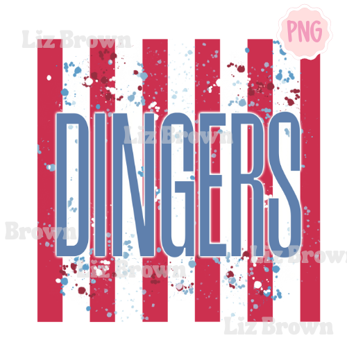 Dingers Baseball Striped PNG