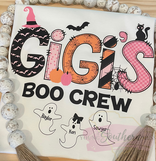 Custom Halloween Letters Boo Crew Shirt