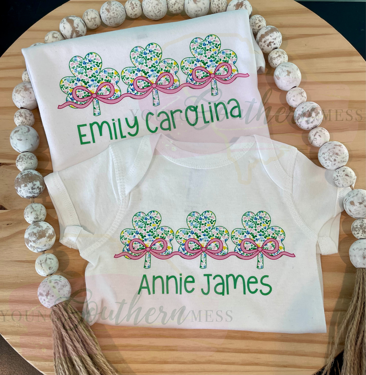Girls Personalized Bow St. Patrick's Day Shirt