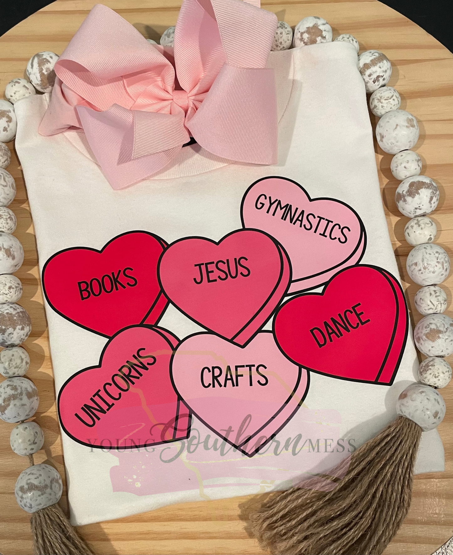 Custom Conversation Hearts Girl's Valentine Shirt