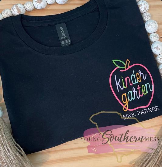 Neon Apple Teacher Grade Level Shirt