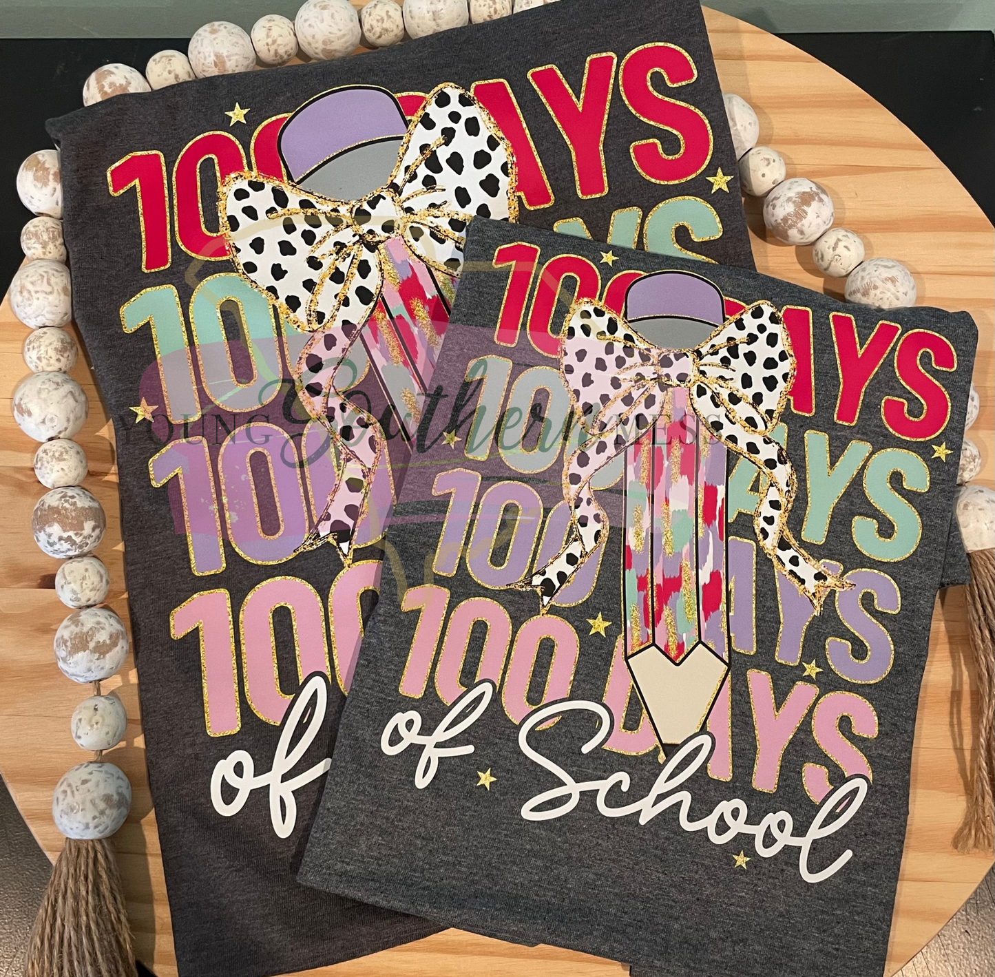 100 Days of School Pencil Bow Shirt