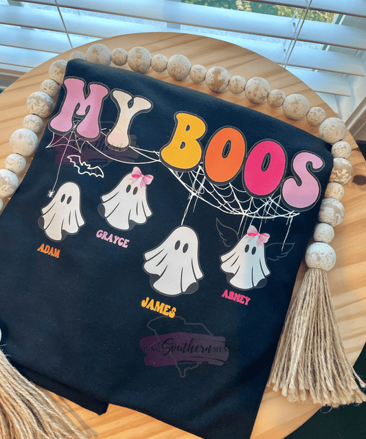 My Boos Halloween Ghost Grandma Shirt with Grandchildren Names