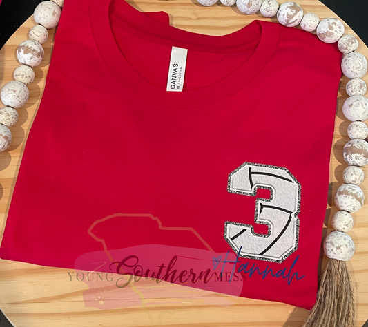 Personalized Volleyball Jersey Number T-Shirt