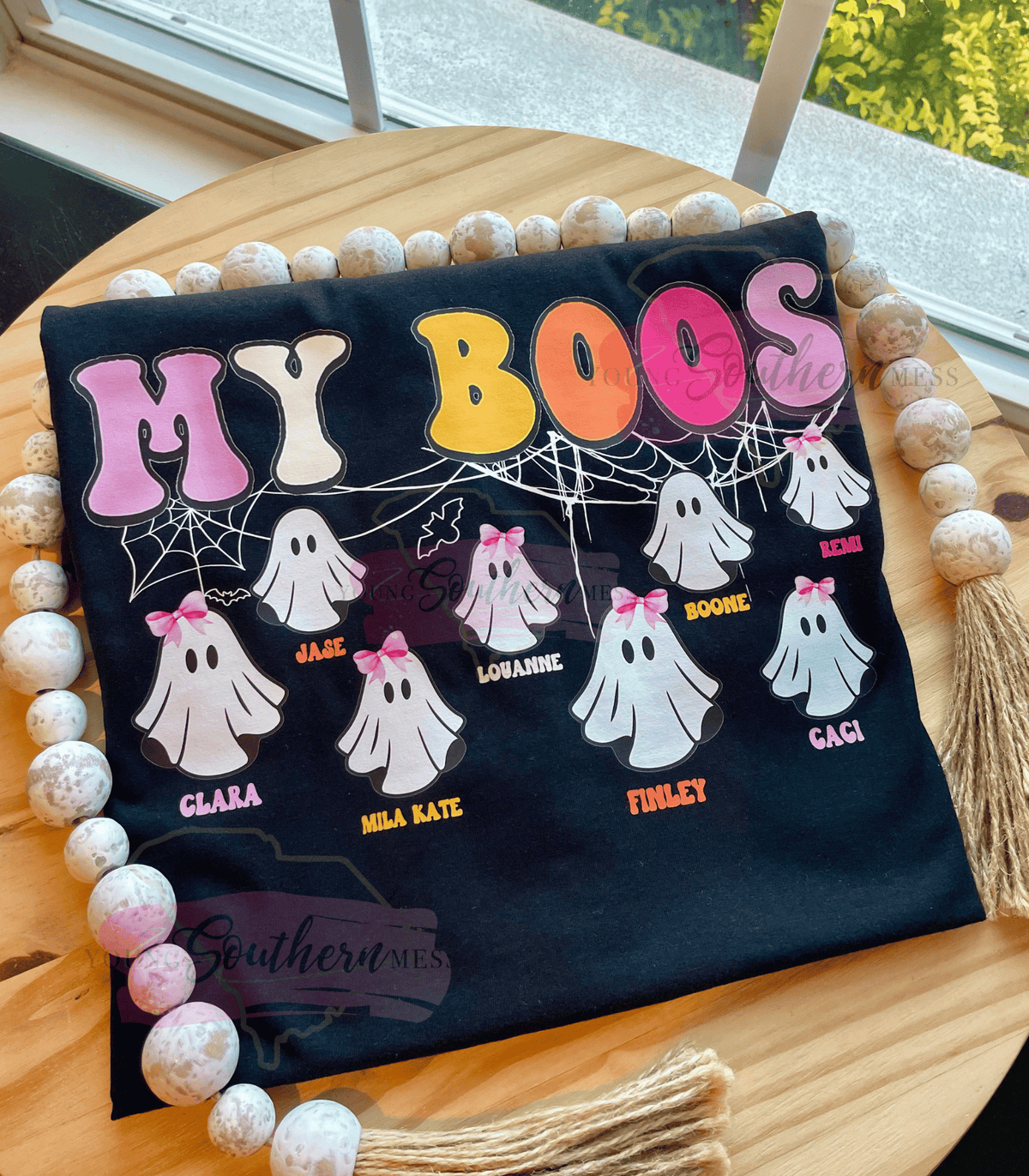 My Boos Halloween Ghost Grandma Shirt with Grandchildren Names