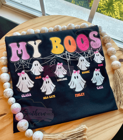 My Boos Halloween Ghost Grandma Shirt with Grandchildren Names