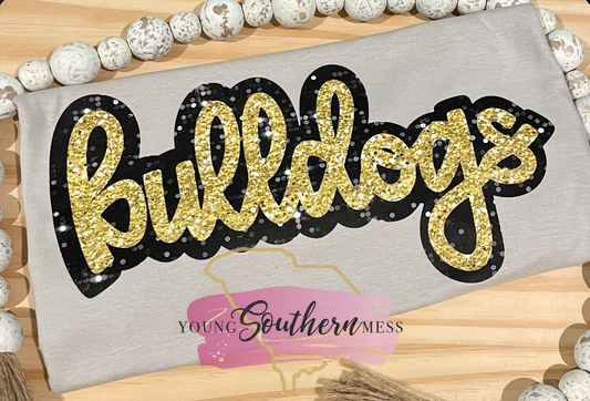 Faux Sequin Bulldogs Shirt