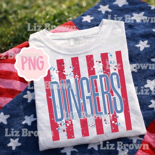 Dingers Baseball Striped PNG