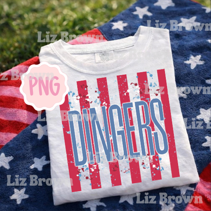 Dingers Baseball Striped PNG