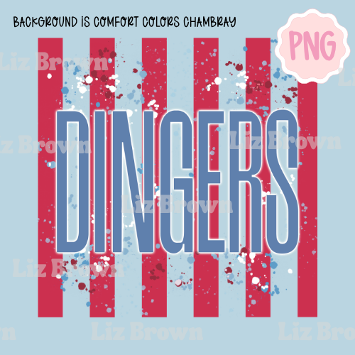 Dingers Baseball Striped PNG