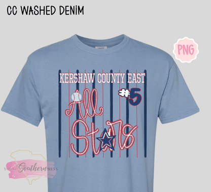 All-Star Striped Jersey Number T-Shirt