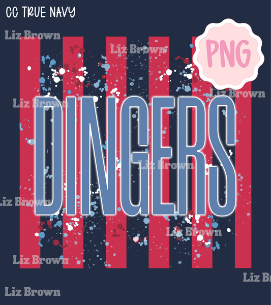 Dingers Baseball Striped PNG