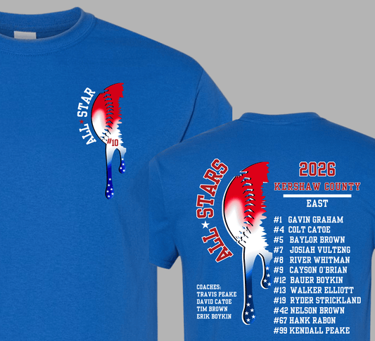 Royal Blue All-Star Drip Shirt (KC east 7/8 Coaches Pitch)