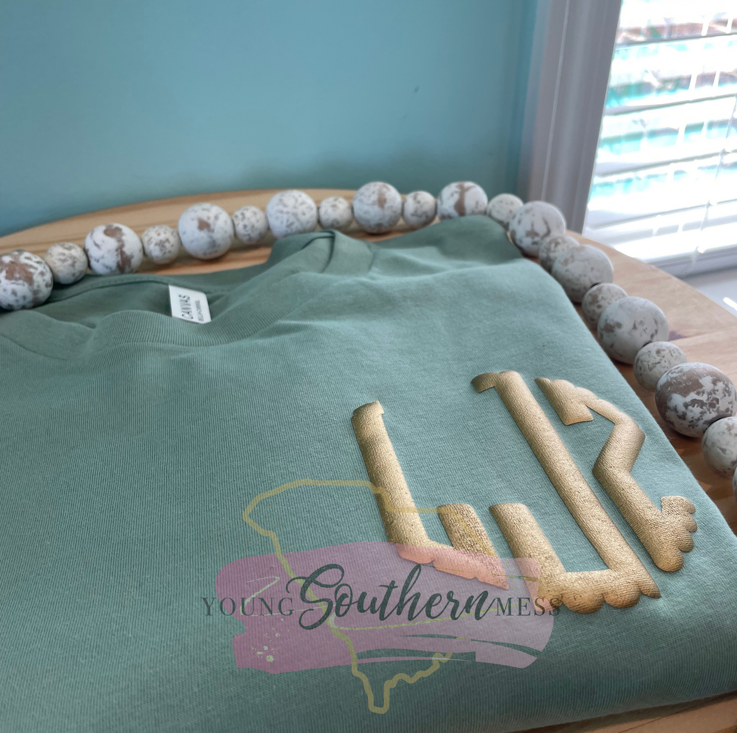 Gold Puff Monogram Shirt