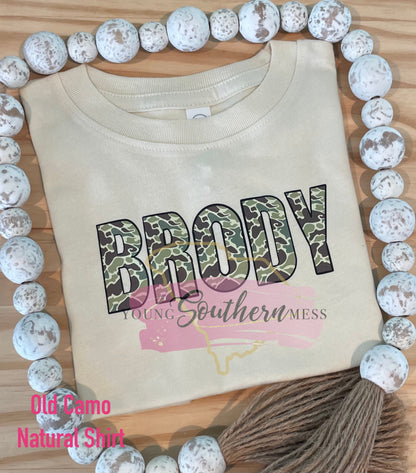 Camo Children's Name T-Shirt