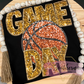 Basketball Game Day Faux Sequin Faux Embroidery Shirt