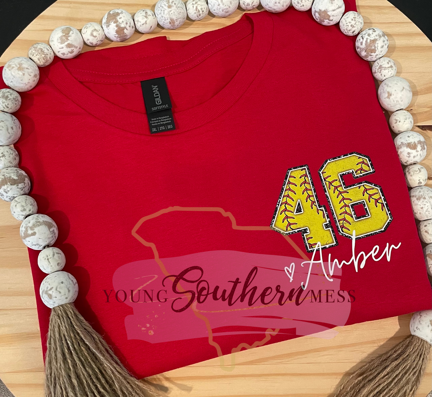 Personalized Softball Jersey Number T-Shirt