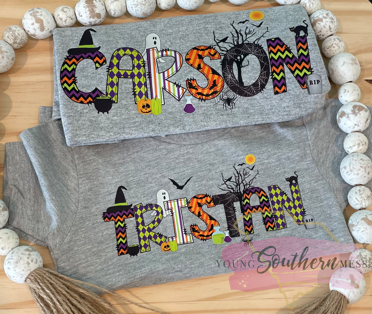 Custom Halloween Letters Children's Name Shirt