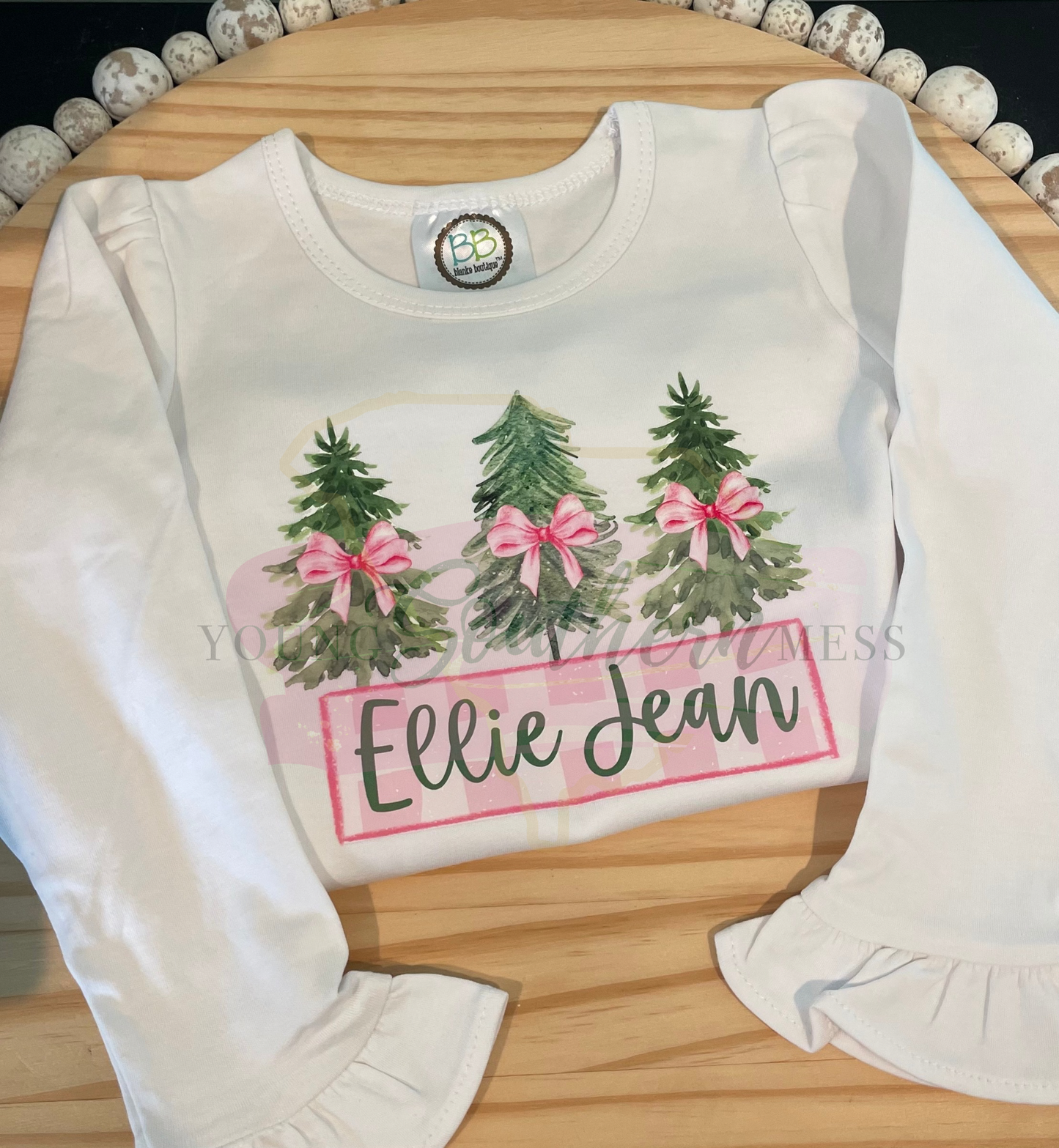 Personalized Christmas Tree Trio Girl’s Shirt