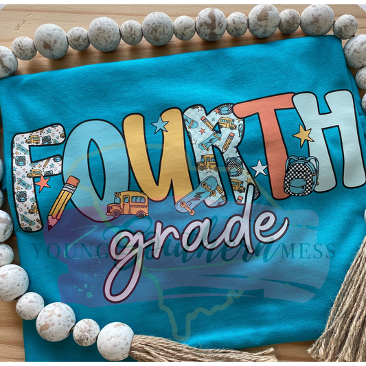 Back to School Letters Grade Level T-Shirt