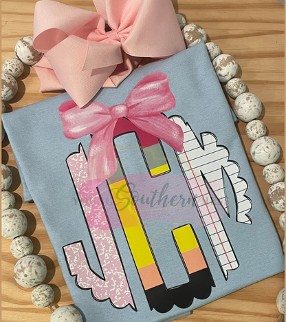 Composition Notebook Monogram Shirt for Back to School