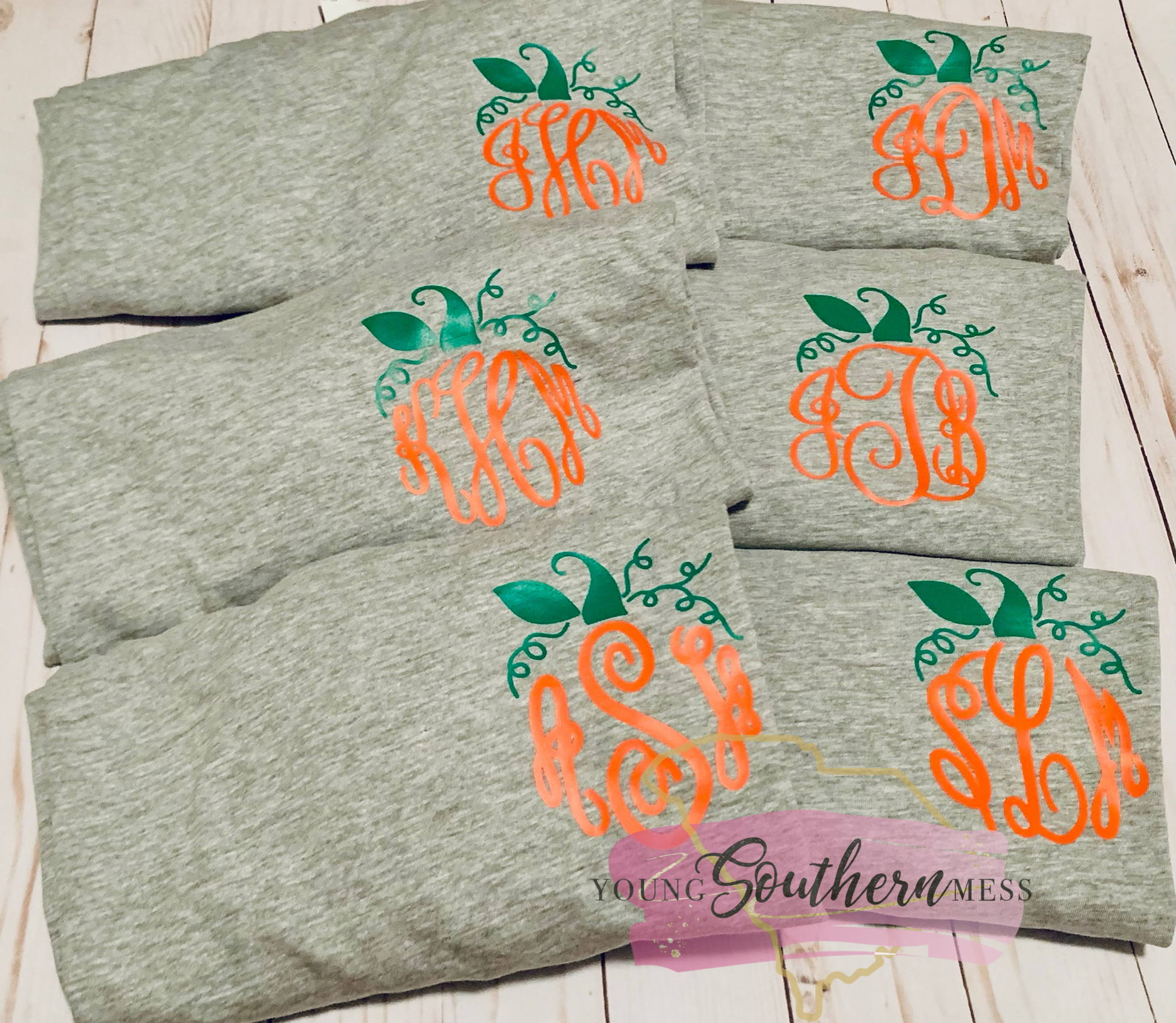 Fall Monogram Personalized Pumpkin Shirt