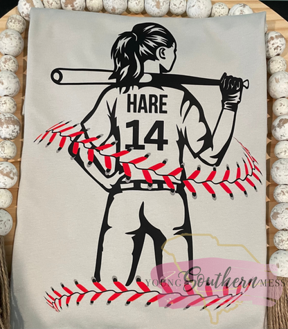 Personalized Softball Girl T-Shirt