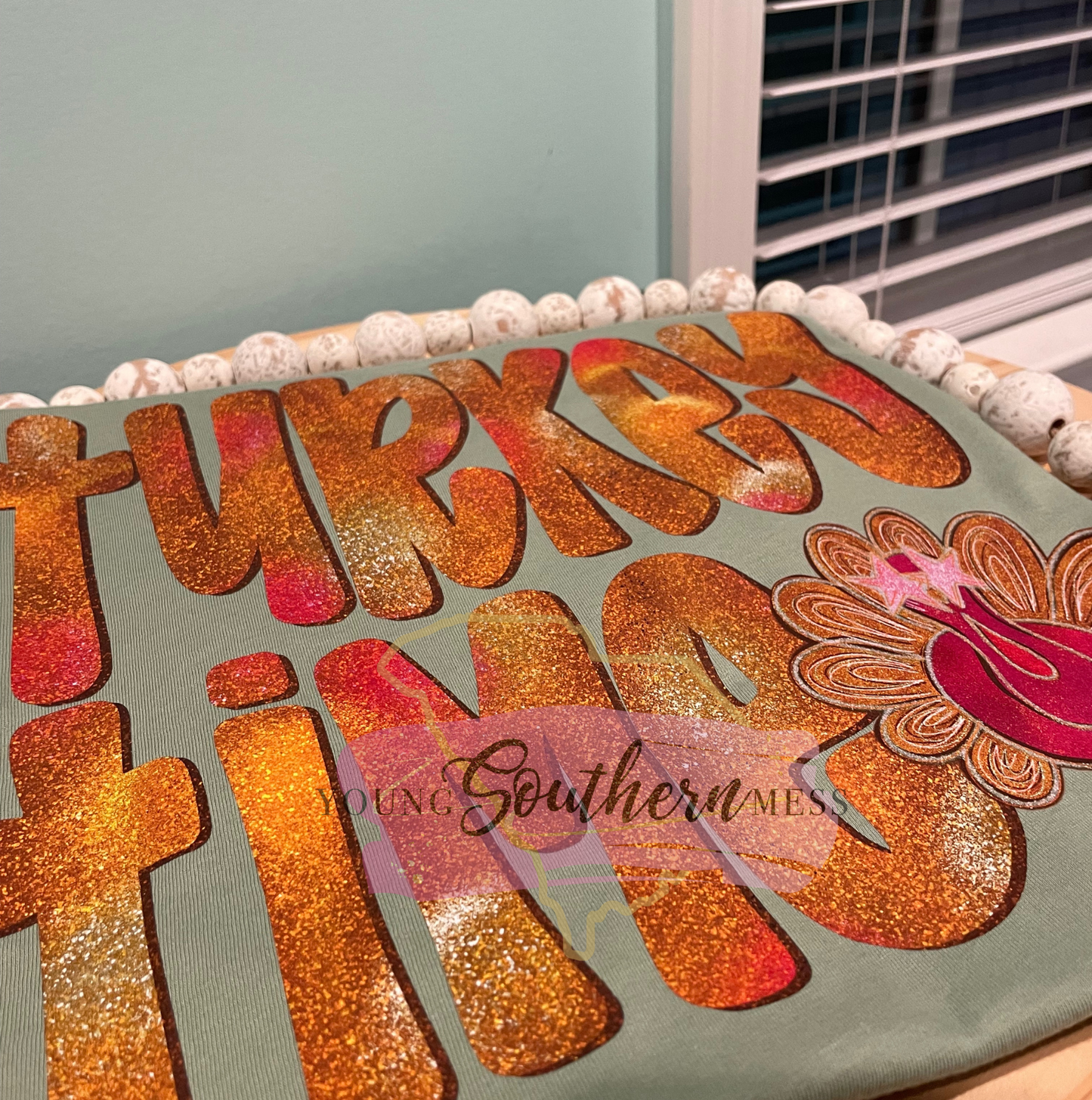 Turkey Time Faux Glitter Shirt