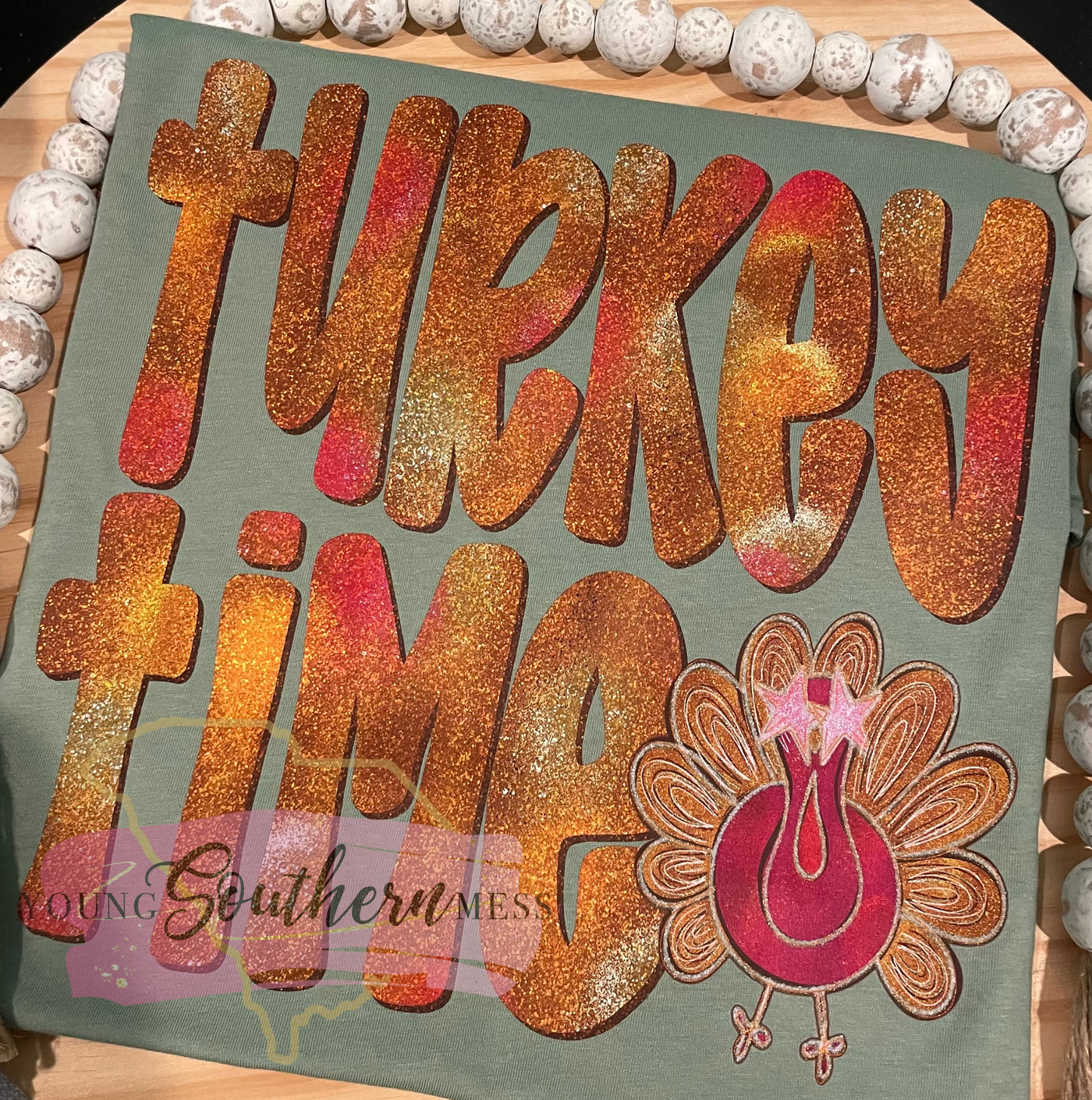 Turkey time faux glitter shirt 