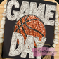 Basketball Game Day Faux Sequin Faux Embroidery Shirt