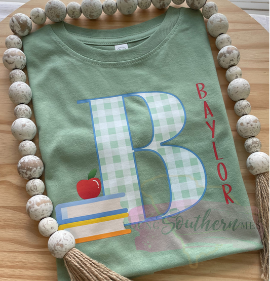 Boy's Back to School Initial Shirt