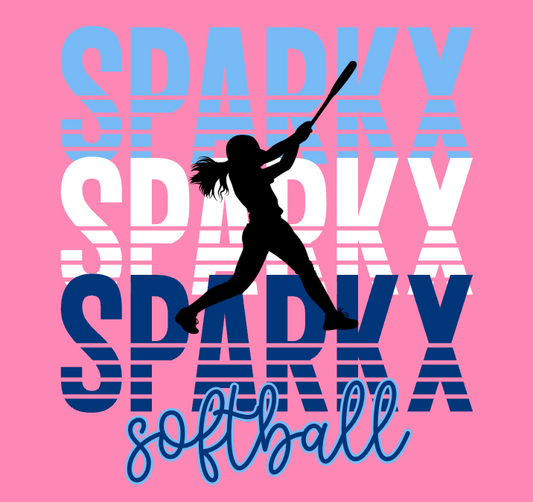Sparkx Softball Stacked Pink T-Shirt