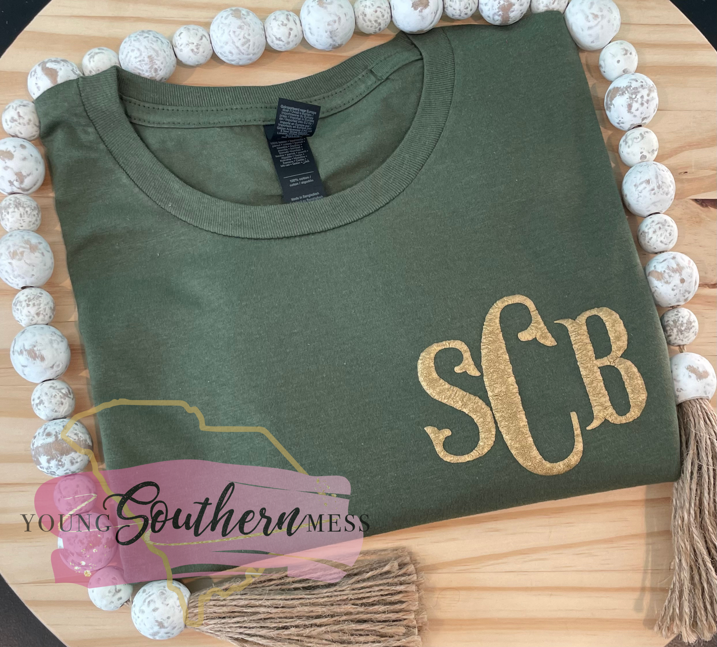 Gold Puff Monogram Shirt