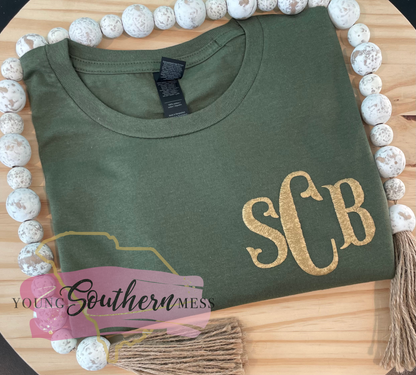 Gold Puff Monogram Shirt