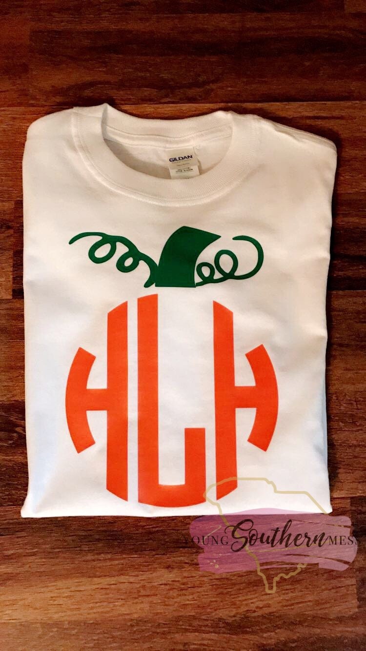 Fall Pumpkin Monogram T-Shirt