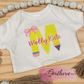 Back to School Personalized Pencil Initial Shirt