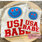 USA Babe Smiley Face Girl’s Patriotic Shirt