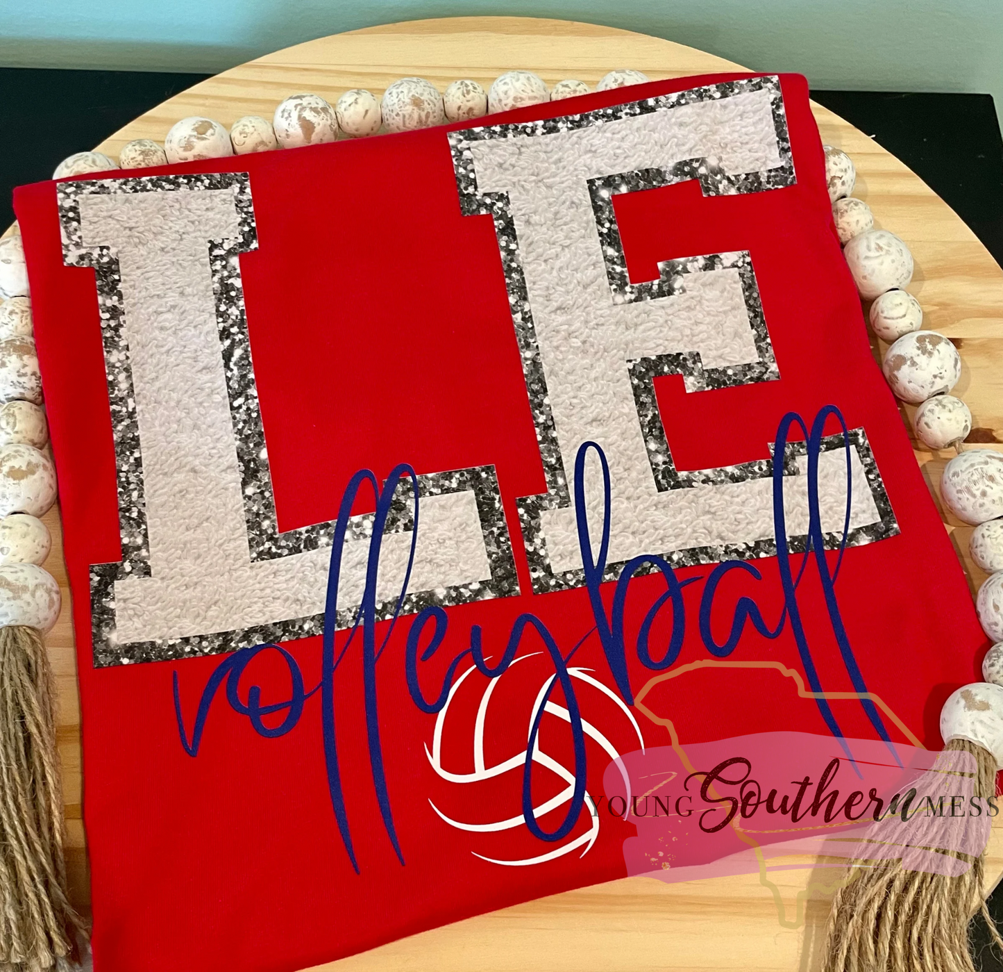 Faux Chenille Volleyball School Spirit Shirts