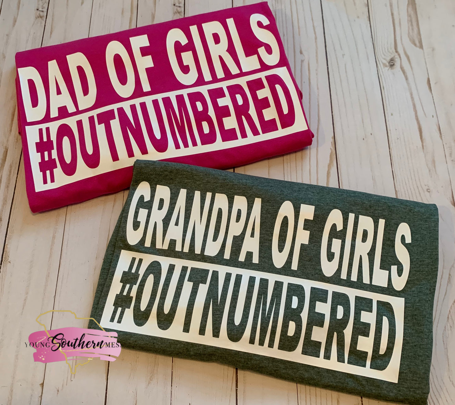 Girl Dad Grandfather Outnumbered Shirt