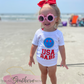 USA Babe Smiley Face Girl’s Patriotic Shirt