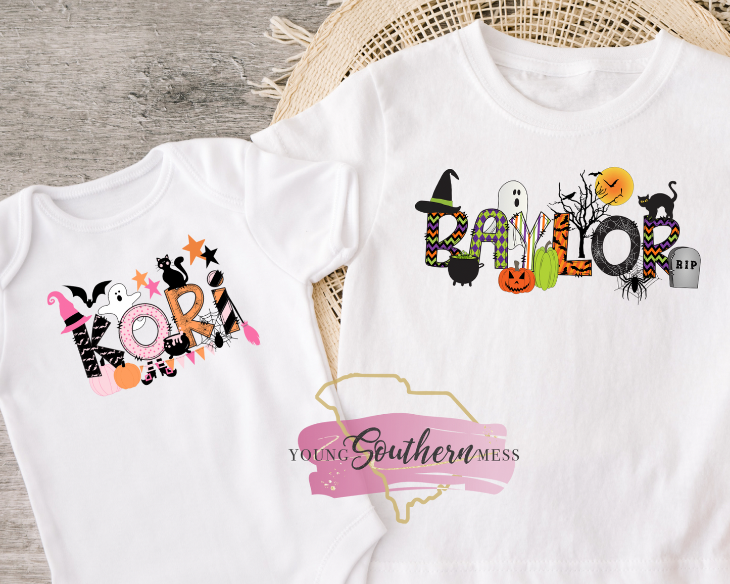 Custom Halloween Letters Children's Name Shirt