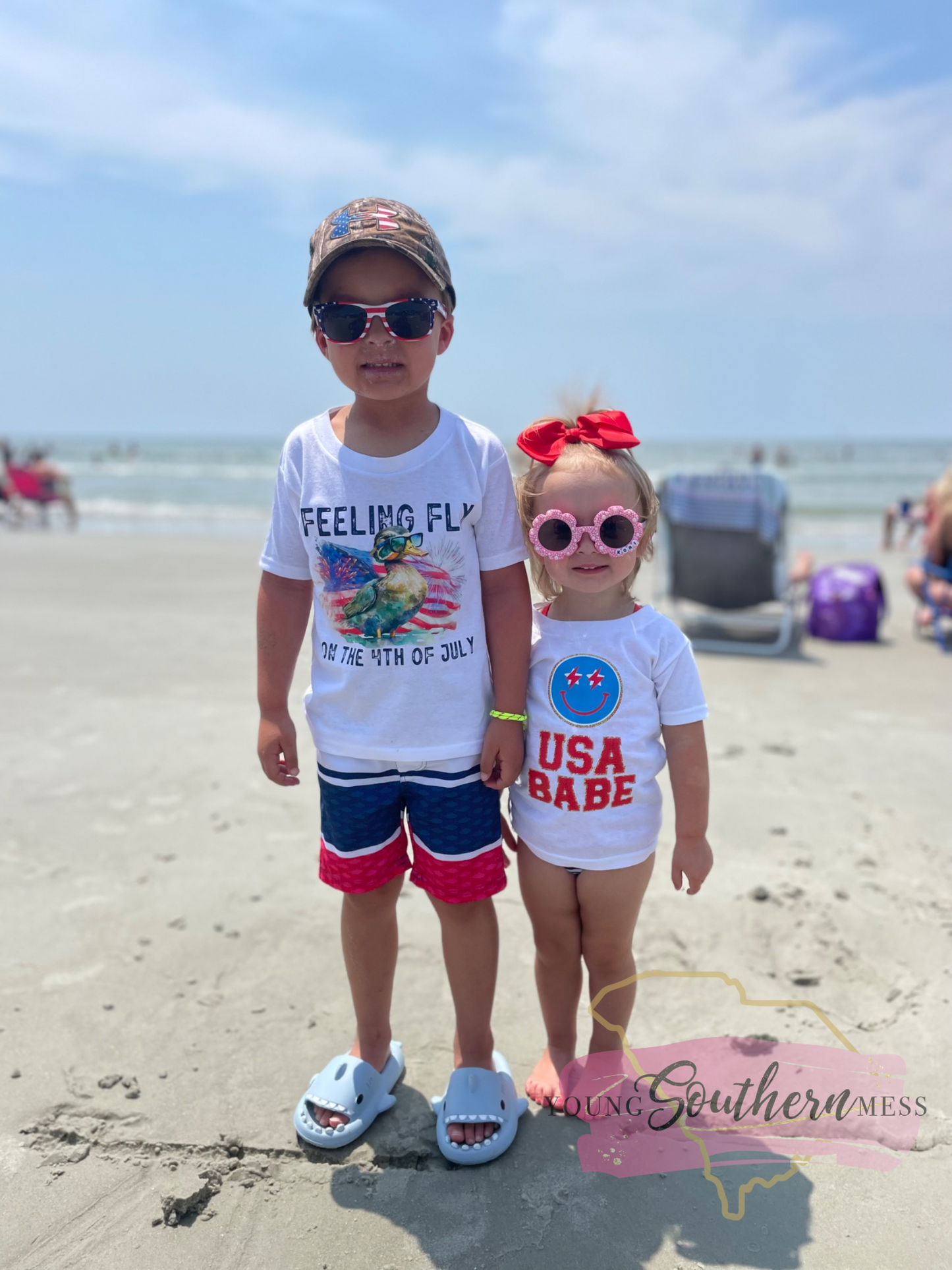 USA Babe Smiley Face Girl’s Patriotic Shirt