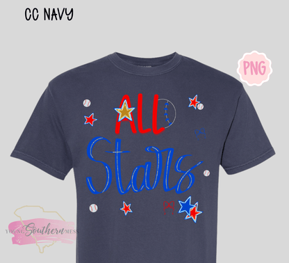 All Stars Baseball PNG Digital Download