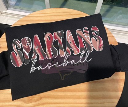 Spartans Baseball Swirl Black Sweatshirt
