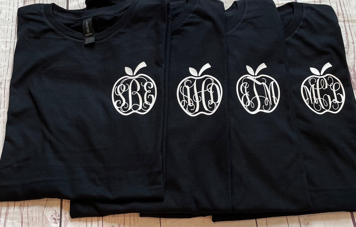 Monogram Apple Teacher Shirt