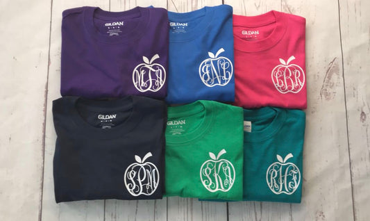 Monogram Apple Teacher Shirt